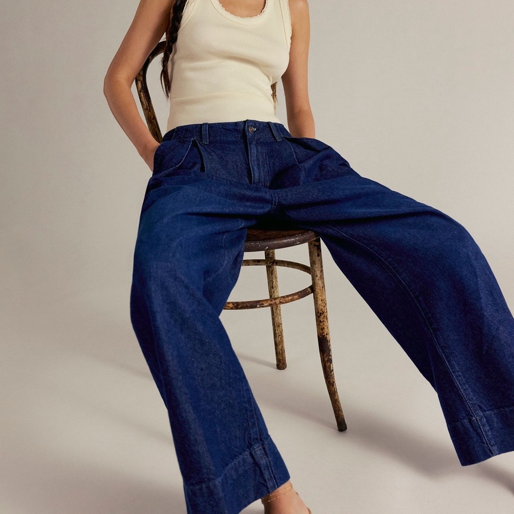 Free People Dark Blue Flare Jeans